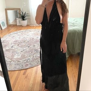 ASOS Black maxi halter dress